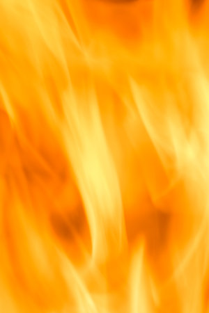 Detail of a flaming fire for funds