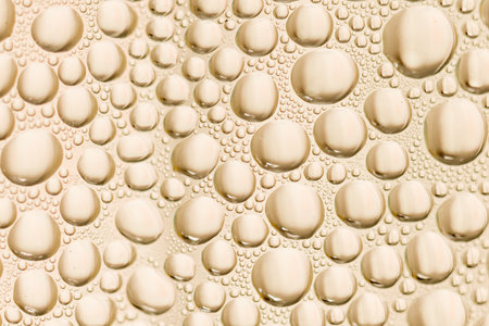 Condensation of water droplets in a bottleの写真素材