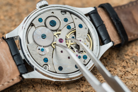 Details of watches and mechanisms for reparation, restoration and maintenanceの写真素材
