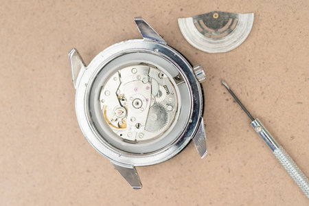 Details of watches and mechanisms for reparation, restoration and maintenanceの写真素材