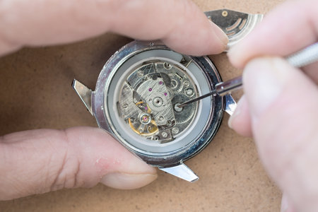 Details of watches and mechanisms for reparation, restoration and maintenanceの写真素材