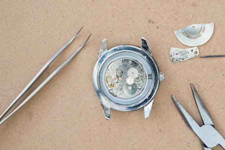 Details of watches and mechanisms for reparation, restoration and maintenanceの写真素材