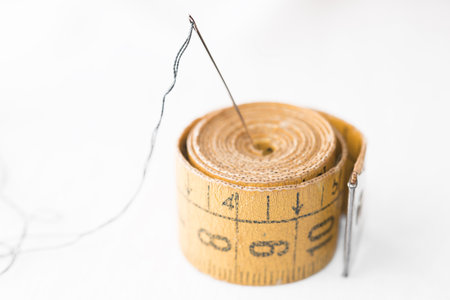 Detail Thimble, needle, tape measureの写真素材
