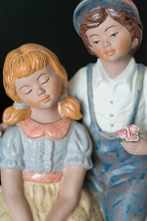 Simulating porcelain figures in loveの写真素材
