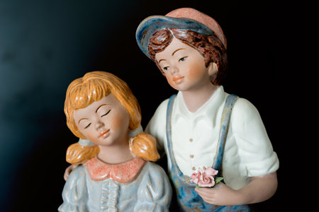 Simulating porcelain figures in loveの写真素材