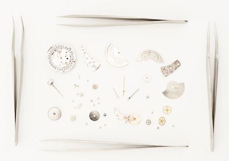 Details of watches and mechanisms for reparation, restoration and maintenanceの写真素材