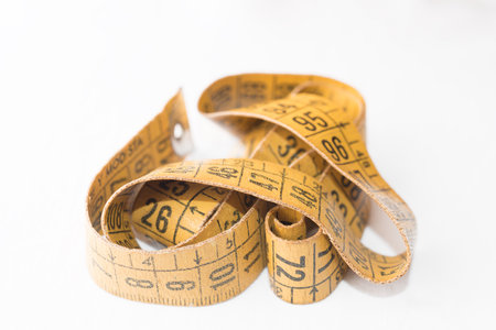 Detail of a tape used by a tailorの写真素材