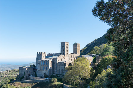 PORT DE LA SELVA  OCTOBER 2015 - MONASTERY SANT PERE DE RODES. Benedictine monastery. October 15, 2015 in Port de la Selva, Girona - Spain.のeditorial素材