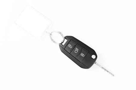 Car key with key blank for notesの写真素材