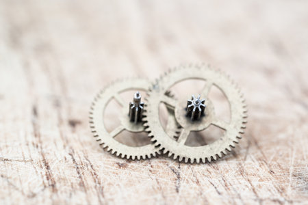 Detail of several clockworks dismantledの写真素材