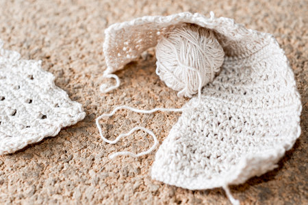 Crochet - weaving technique to work with yarn or stringの写真素材