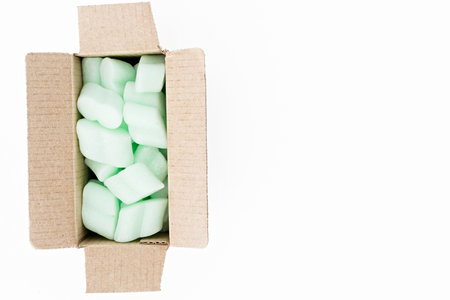 Polystyrene for the protection of goods and delicate objectsの写真素材