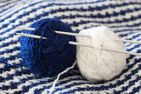 Details and wool Knitting needlesの写真素材