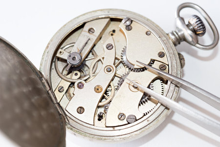 Details of a pocket watch from various angles