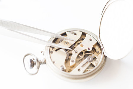 Details of a pocket watch from various anglesの写真素材