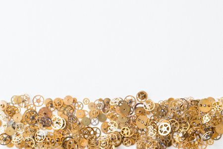 Detail of several clockworks dismantledの写真素材