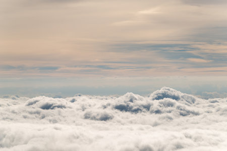 Landscape of clouds from the planeの写真素材