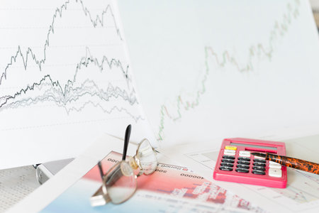 Simulation of a financial studyの写真素材
