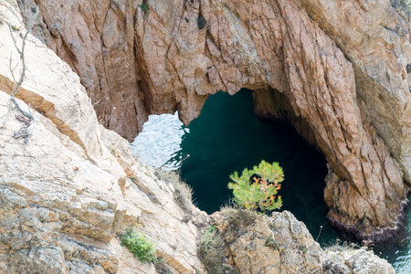Landscapes and details of the Coast Brave (Costa Brava) in Girona (Spain)の写真素材