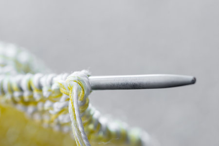Details and wool Knitting needlesの写真素材
