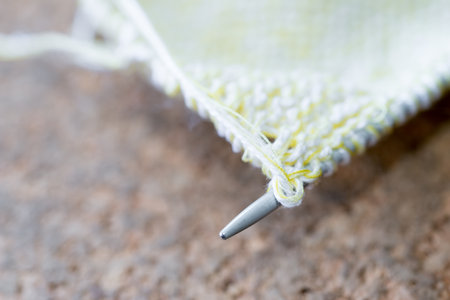 Details and wool Knitting needlesの写真素材