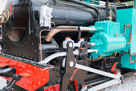 Details of an old coal locomotive
