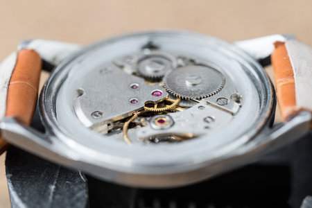 Details of watches and mechanisms for reparation, restoration and maintenanceの写真素材
