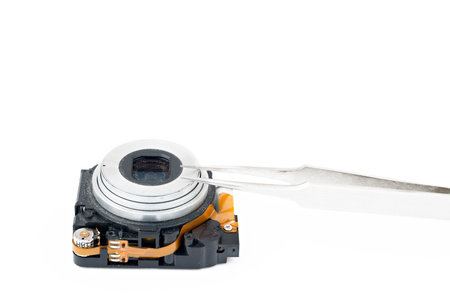 Dismantling of digital cameras for recyclingの写真素材