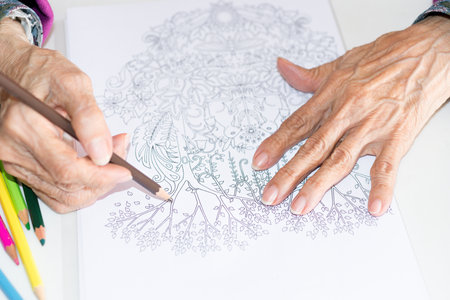 Elderly person doing exercise for the mind
