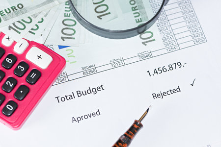 Simulation of graphs and financial studies with money from the European Unionの写真素材
