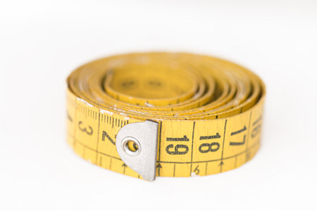 Detail of a tape used by a tailorの写真素材