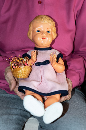 Details of an old doll preserved since the early 1900sの写真素材