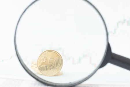 Graphics, coins and banknotes of the European Unionの写真素材