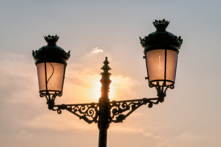Handmade iron lampposts in a street