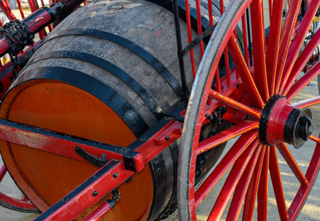 Traditional horse-drawn goods cartの写真素材