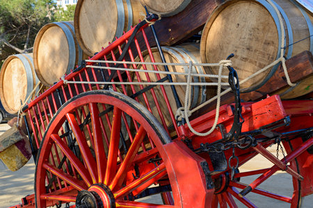 Traditional horse-drawn goods cartの写真素材