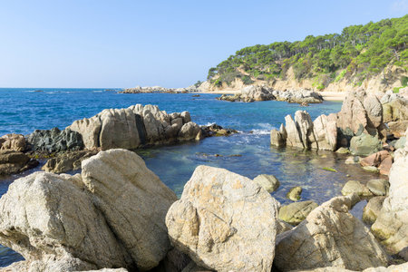 Landscapes and details of the Coast Brave (Costa Brava) in Girona (Spain)の写真素材