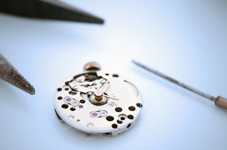 Timeless Precision: A Watchmaker's Artistry in Actionの写真素材
