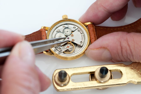 Timeless Precision: A Watchmaker's Artistry in Actionの写真素材