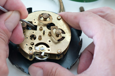 Timeless Precision: A Watchmaker's Artistry in Actionの写真素材