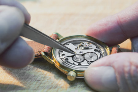 Timeless Precision: A Watchmaker's Artistry in Actionの写真素材