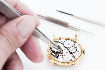 Timeless Precision: A Watchmaker's Artistry in Actionの写真素材