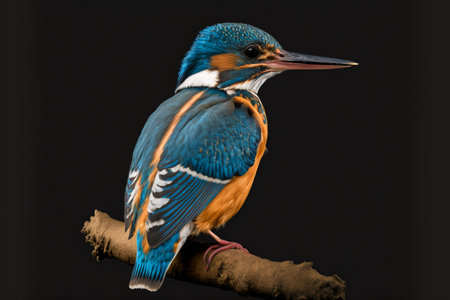 Photo of a Kingfisher With Black Backgroundの素材