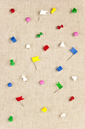 Colorful pushpins in various angles.の写真素材