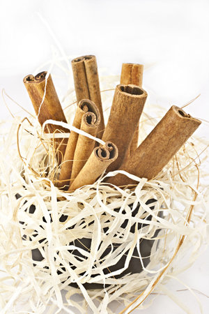 Cinnamon stick decor, can be used as wallpaper.の写真素材