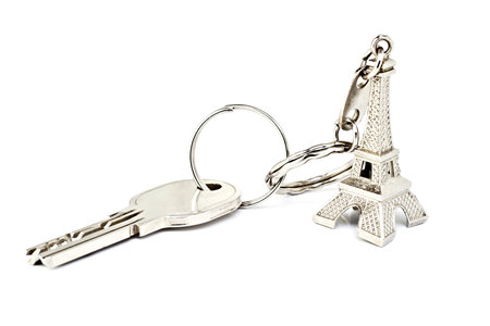 Key holders with a key on a white background