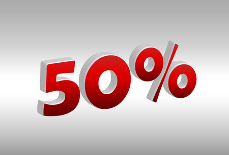Fifty percent of the 3d form.の写真素材