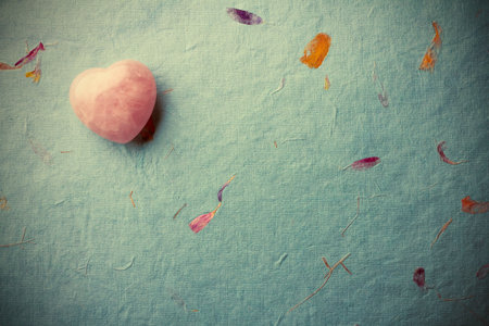 Old retro grungy background with decoration hearts.