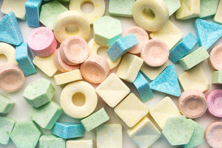 Candy with geometric shapes.