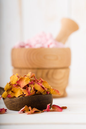 Dried medicinal plants,  herbal tea blend, homeopathic medicine.の写真素材